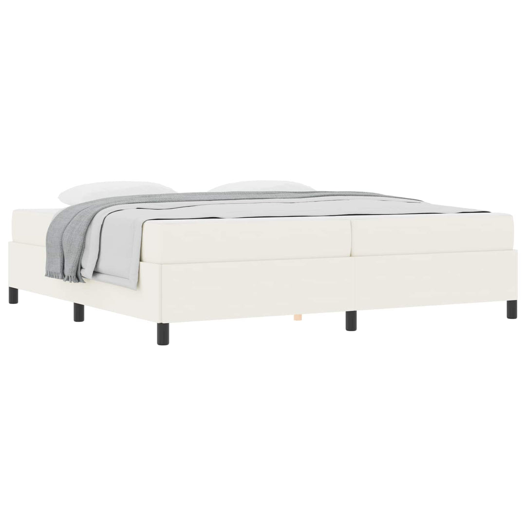 Sengestel med madras Creme 200 x 200 cm Stof