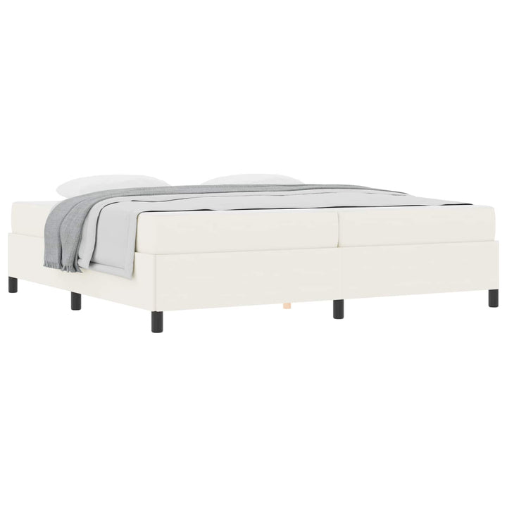 Sengestel med madras Creme 200 x 200 cm Stof