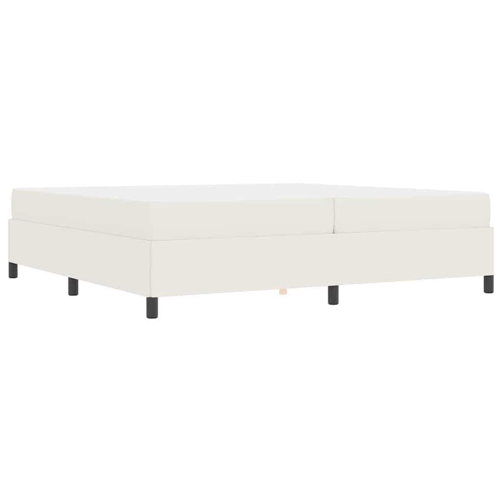 Sengestel med madras Creme 200 x 200 cm Stof