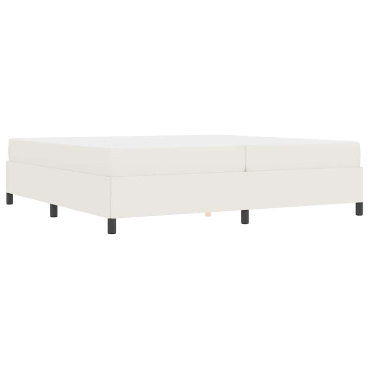 Sengestel med madras Creme 200 x 200 cm Stof