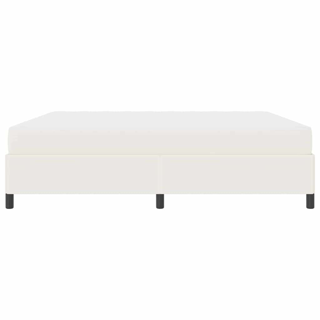 Sengestel med madras Creme 200 x 200 cm Stof