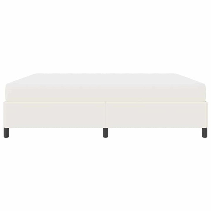 Sengestel med madras Creme 200 x 200 cm Stof