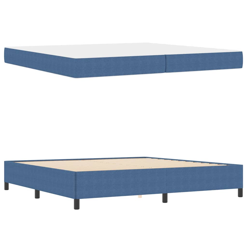 Sengestel med madras Blå 200 x 200 cm Stof