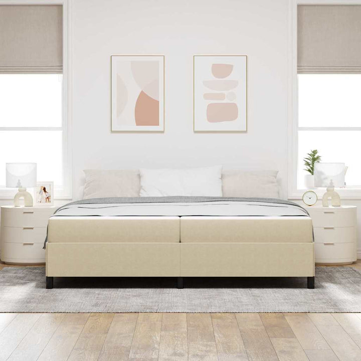 Sengestel med madras Lys Grøn Grå 200 x 200 cm Stof