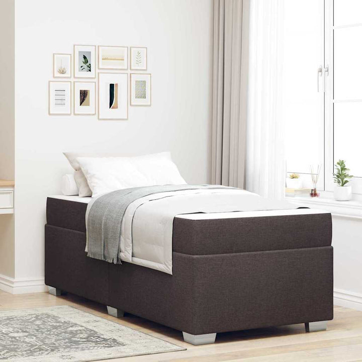 Sengestel med madras Mørk Brun 80 x 200 cm Stof