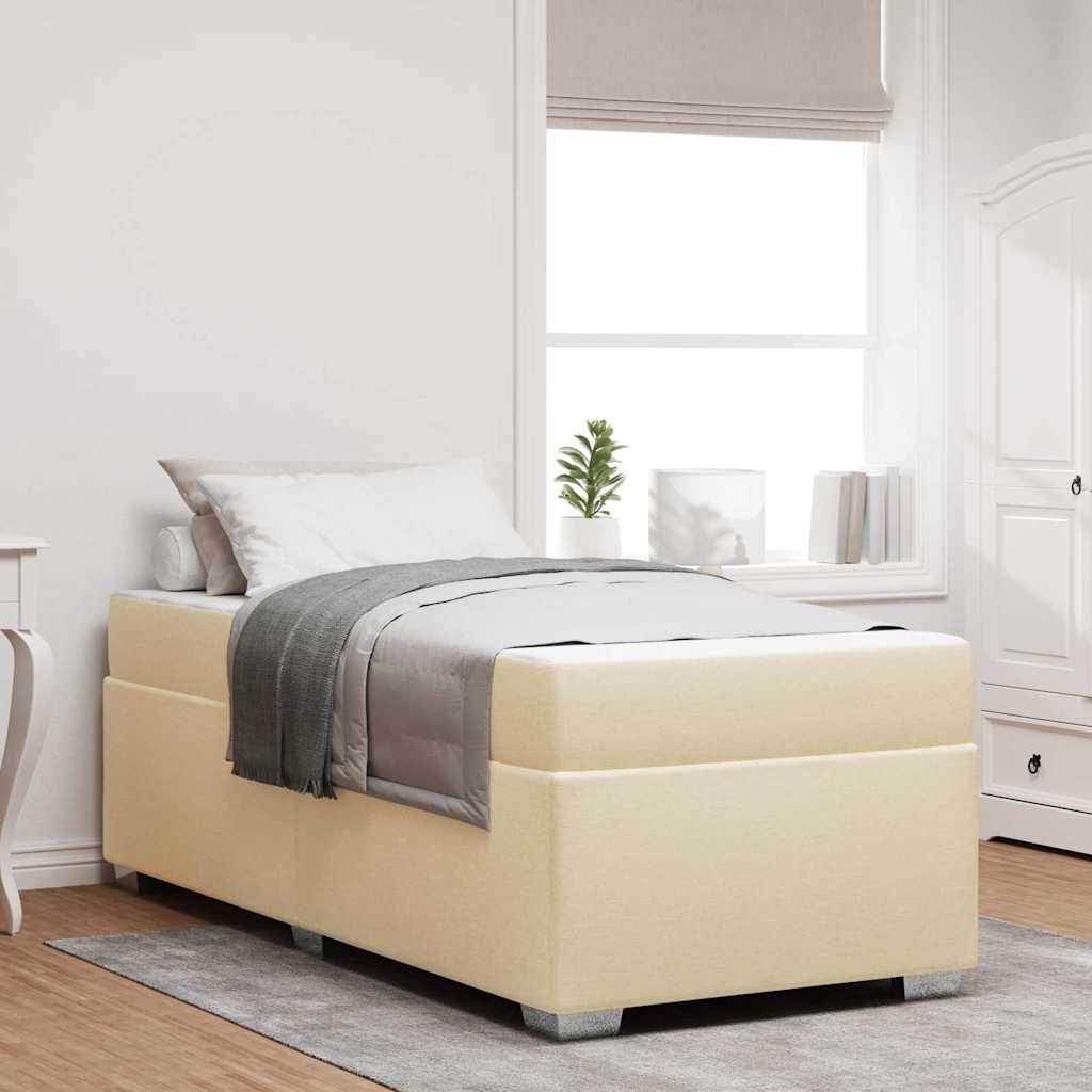 Sengestel med madras Creme 80 x 200 cm Stof