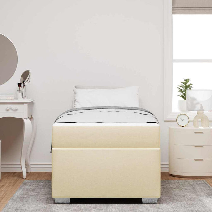 Sengestel med madras Creme 80 x 200 cm Stof