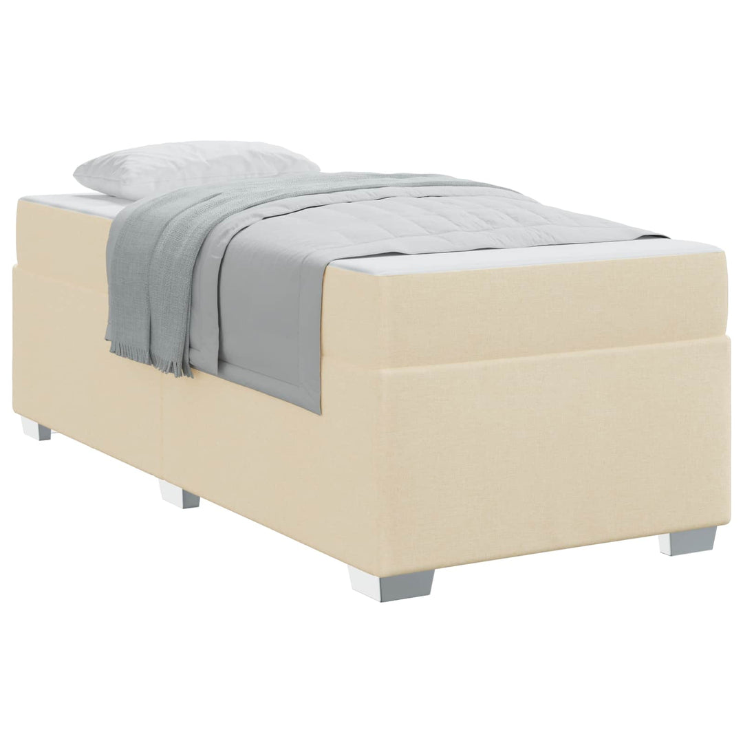 Sengestel med madras Creme 80 x 200 cm Stof