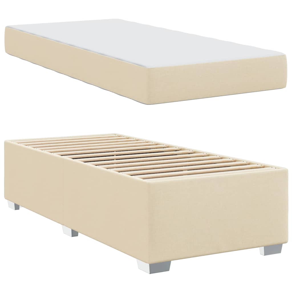 Sengestel med madras Creme 80 x 200 cm Stof