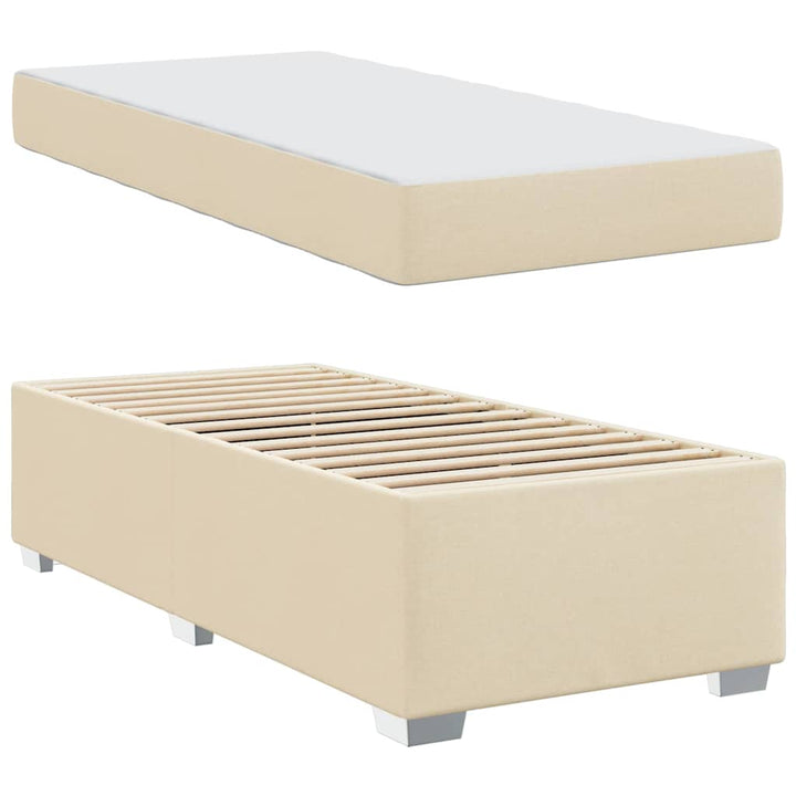 Sengestel med madras Creme 80 x 200 cm Stof