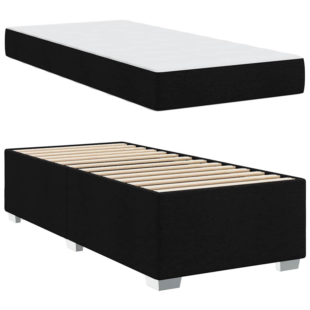 Sengestel med madras Sort 90 x 190 cm Stof