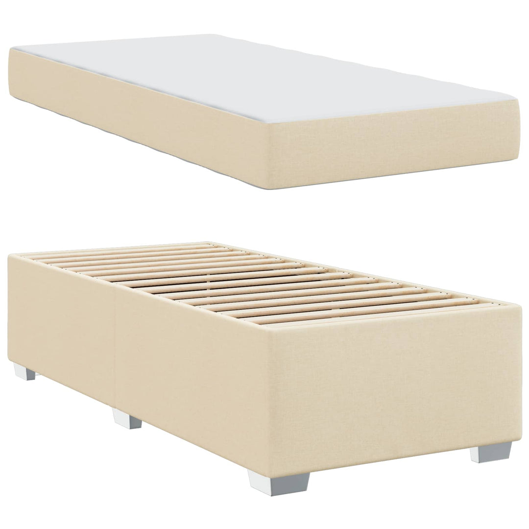 Sengestel med madras Creme 90 x 190 cm Stof