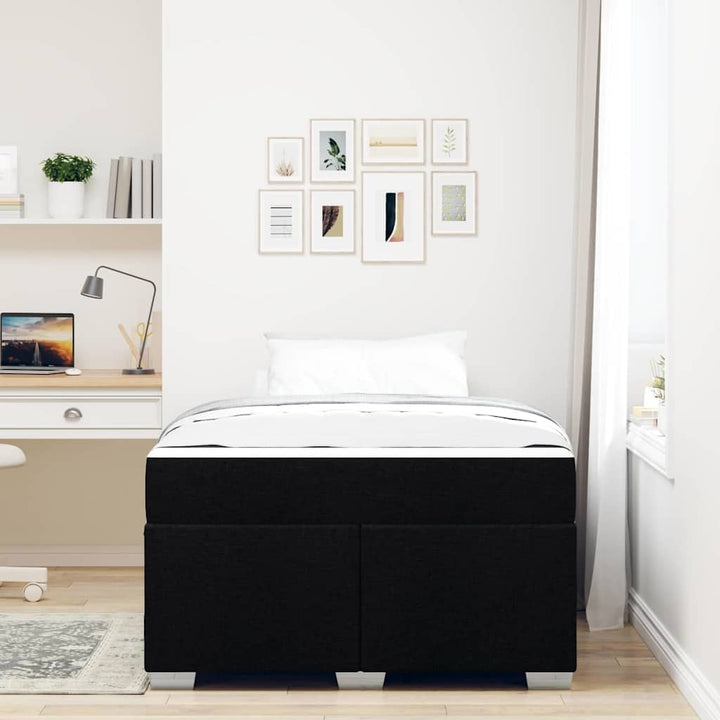 Sengestel med madras Sort 120 x 190 cm Stof