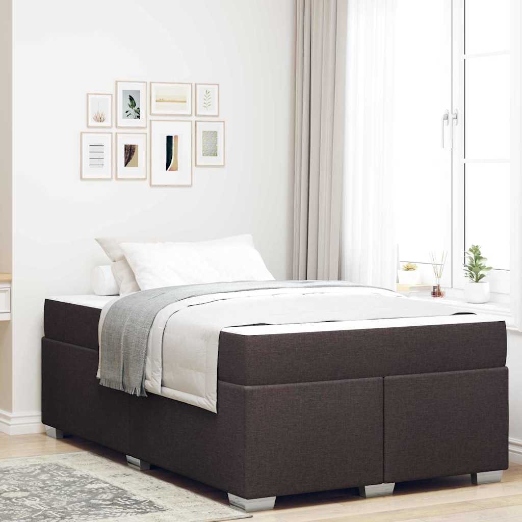 Sengestel med madras Mørk Brun 120 x 190 cm Stof