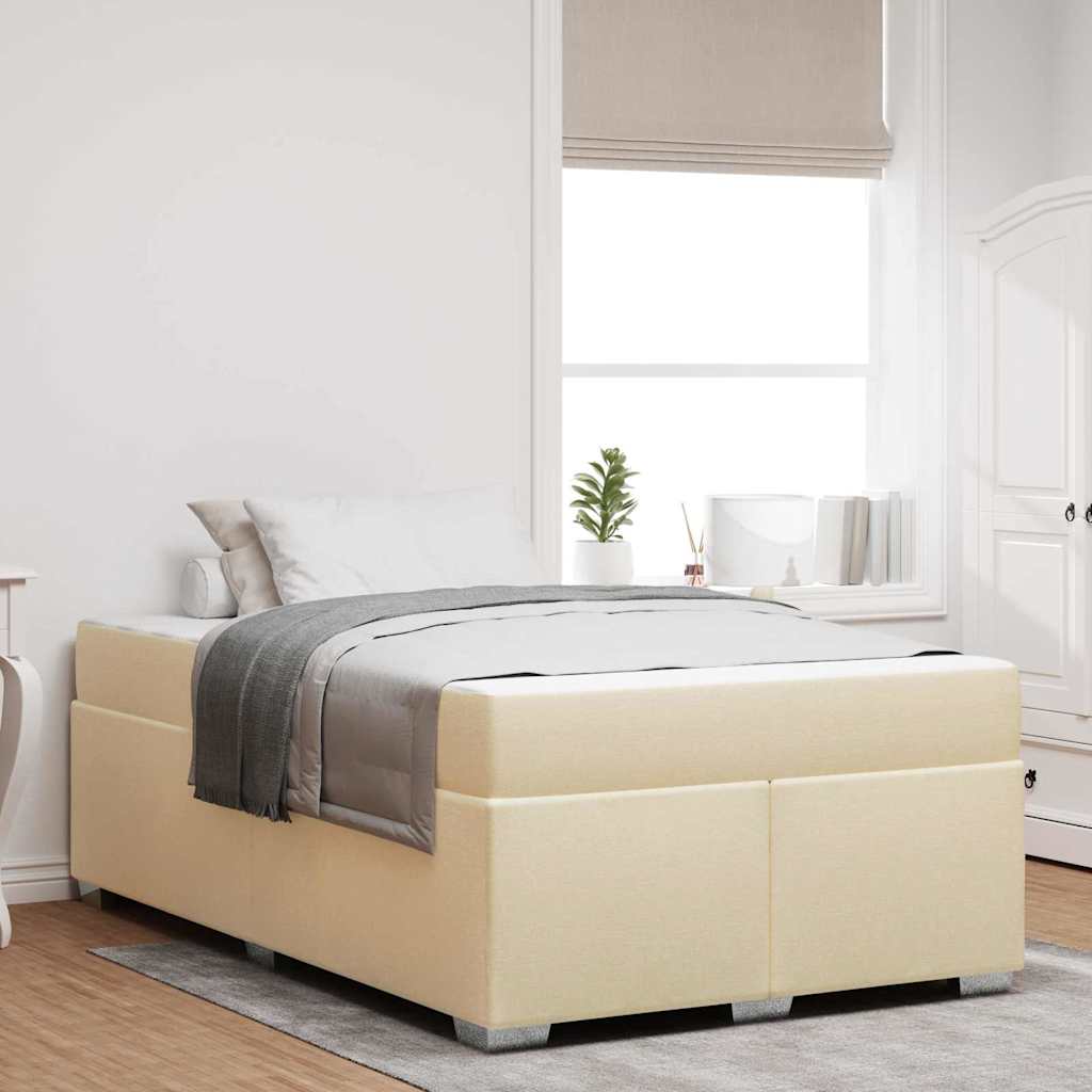 Sengestel med madras Creme 120 x 190 cm Stof