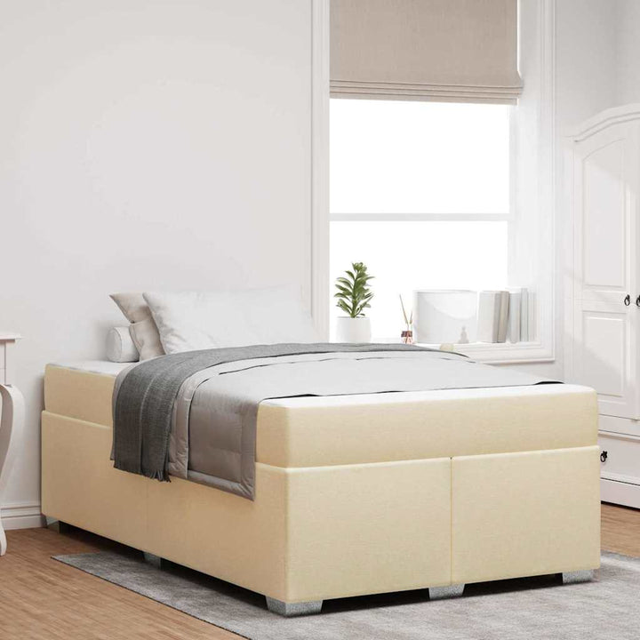 Sengestel med madras Creme 120 x 190 cm Stof