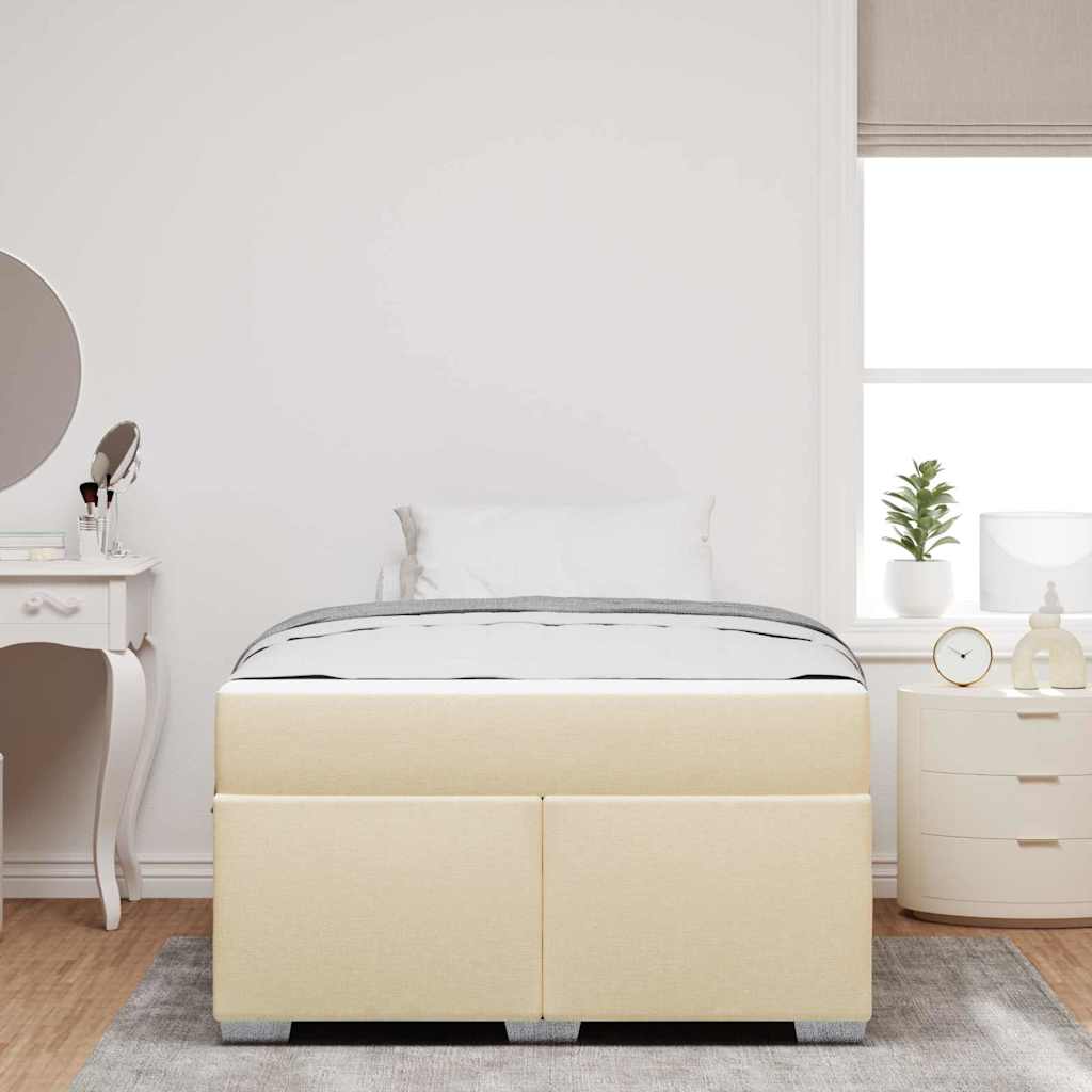 Sengestel med madras Creme 120 x 190 cm Stof