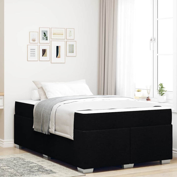 Sengestel med madras Sort 120 x 200 cm Stof