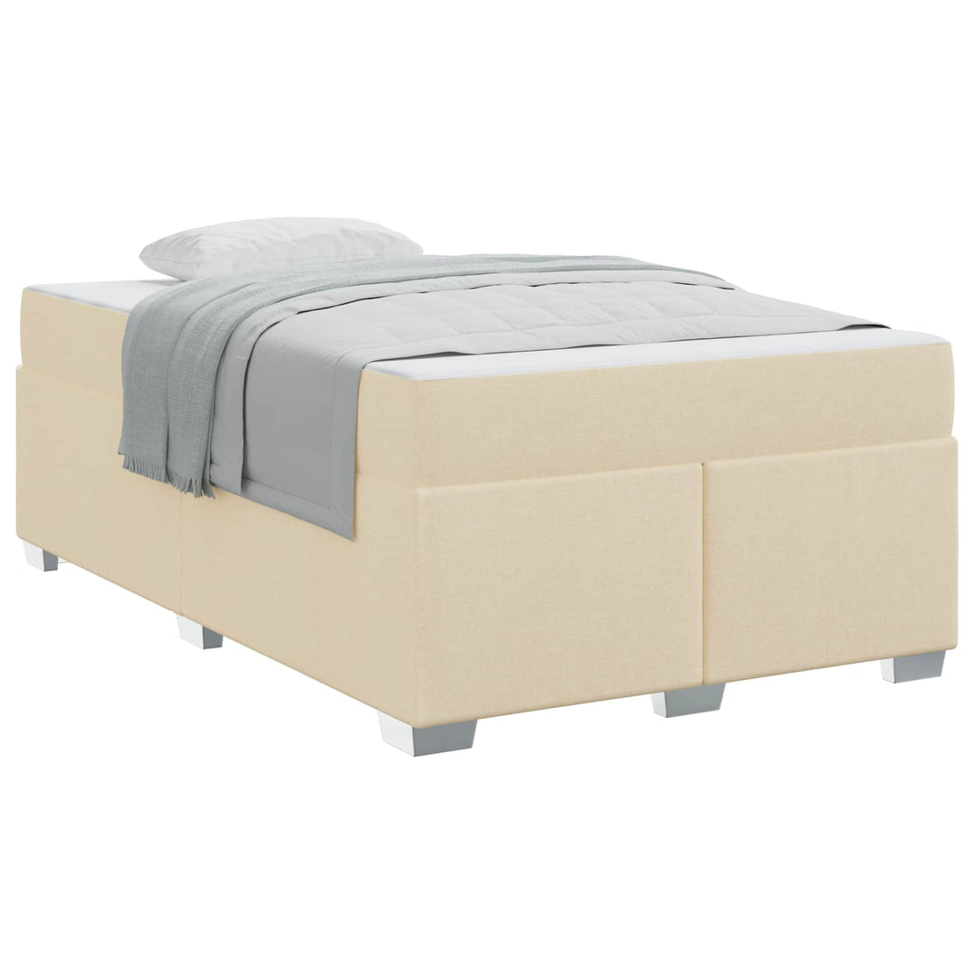 Sengestel med madras Creme 120 x 200 cm Stof