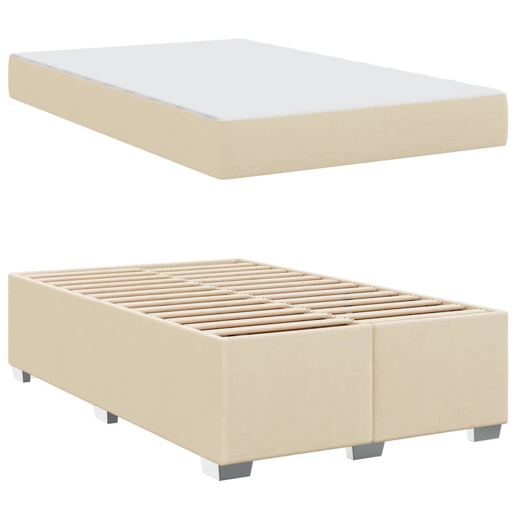 Sengestel med madras Creme 120 x 200 cm Stof
