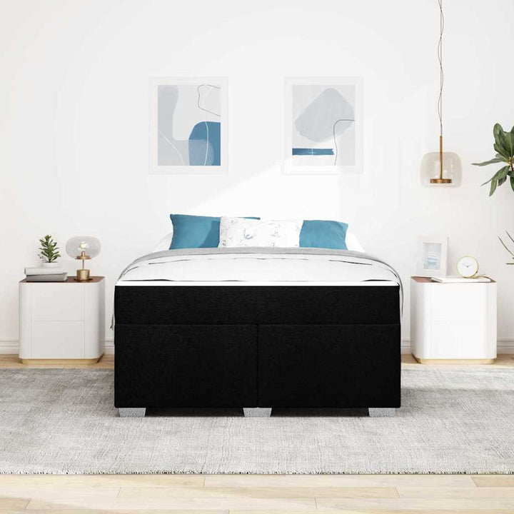 Sengestel med madras Sort 140 x 200 cm Stof