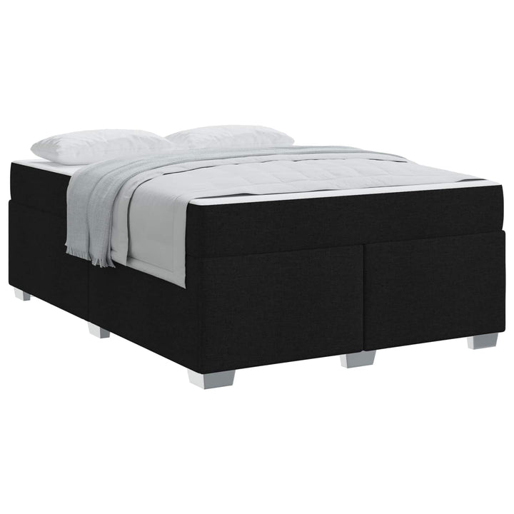 Sengestel med madras Sort 140 x 200 cm Stof