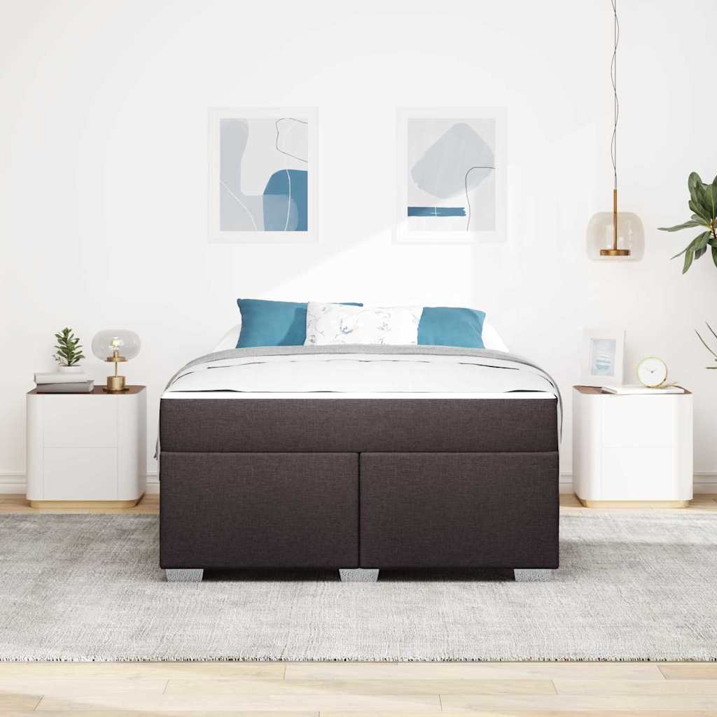 Sengestel med madras Mørk Brun 140 x 200 cm Stof