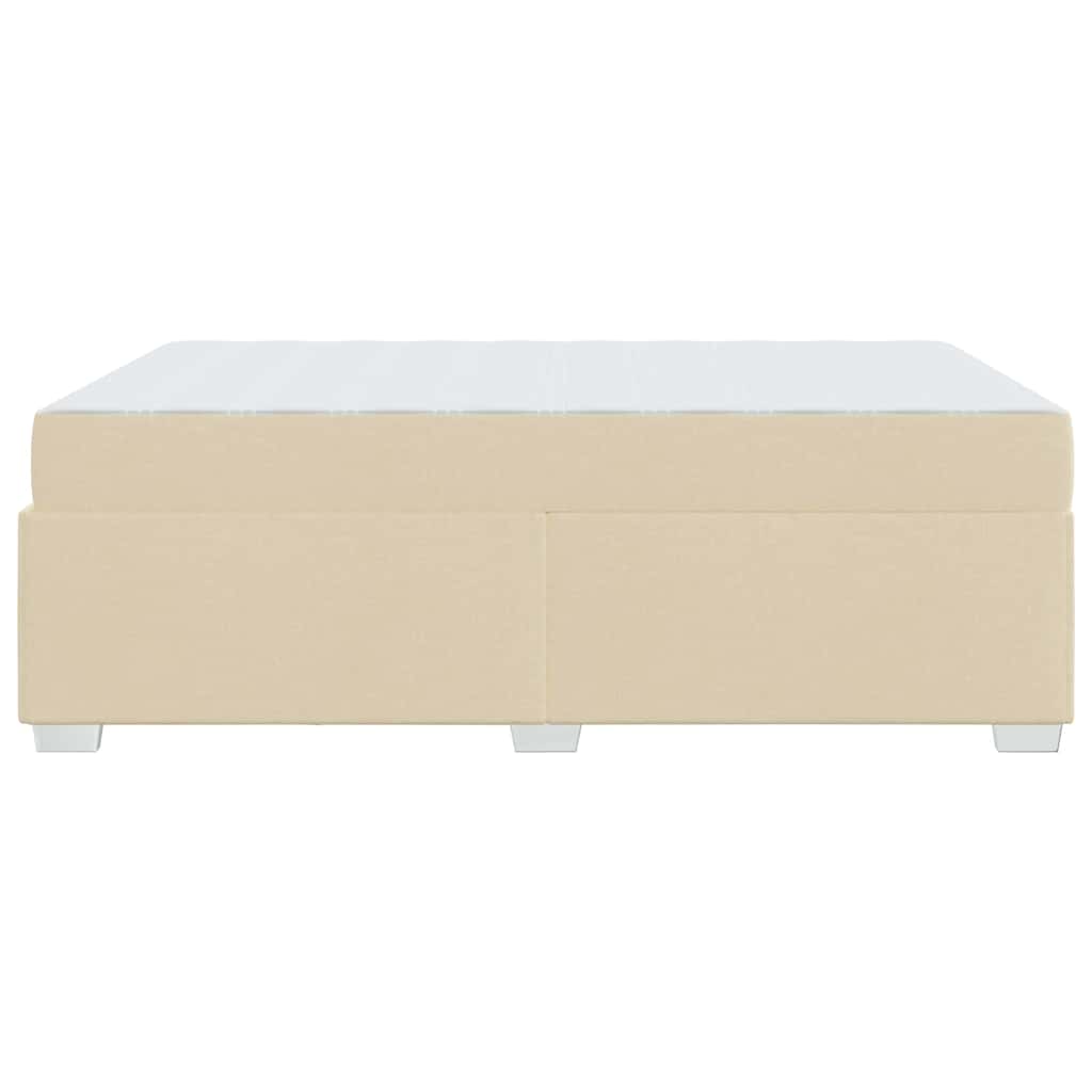 Sengestel med madras Creme 140 x 200 cm Stof