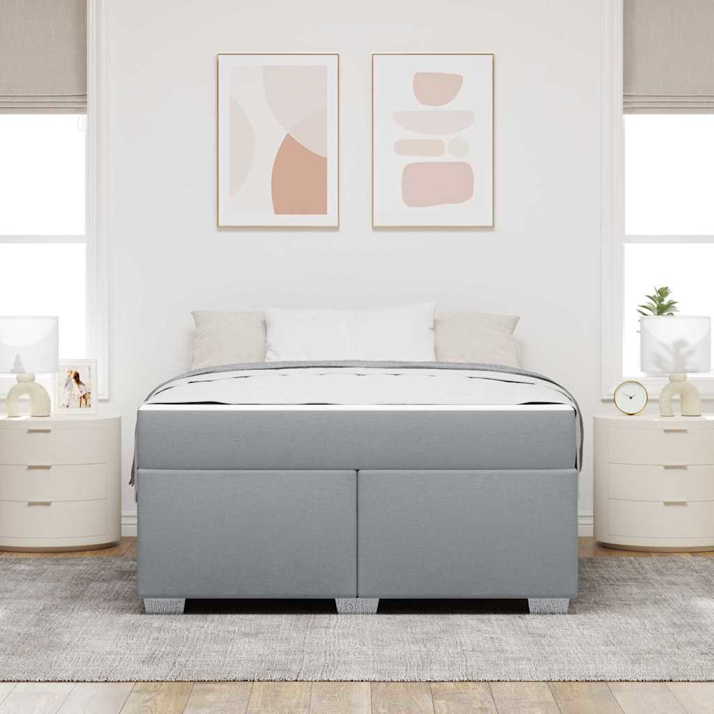 Sengestel med madras Lysegrå 160 x 200 cm Stof