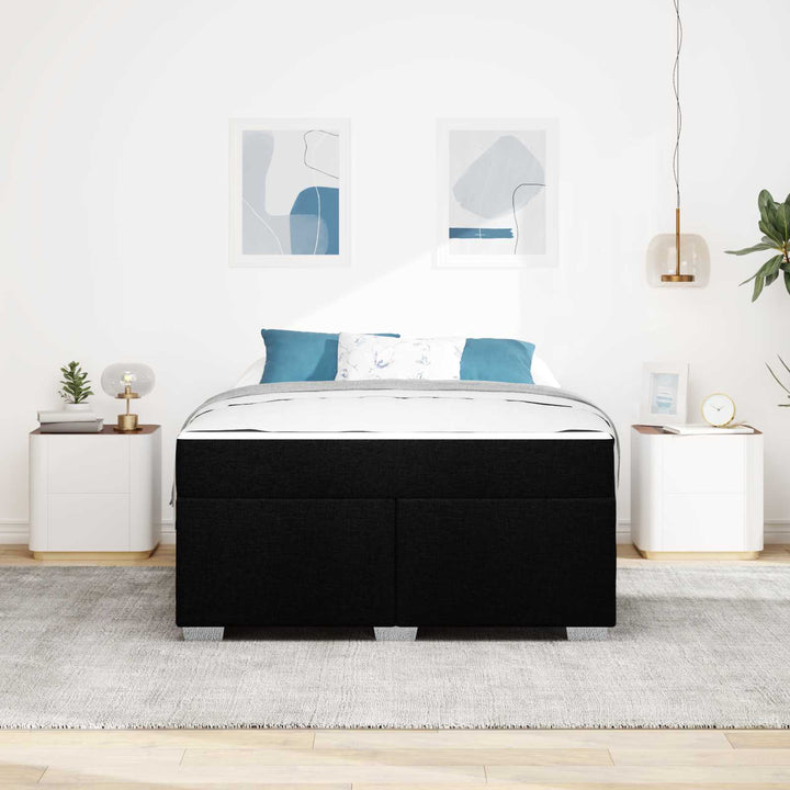 Sengestel med madras Sort 160 x 200 cm Stof