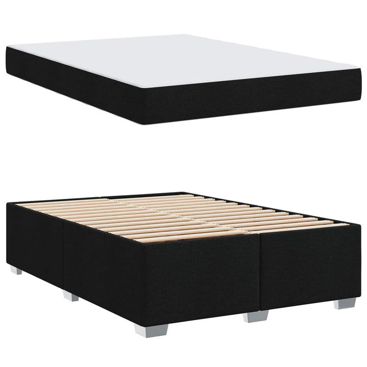 Sengestel med madras Sort 160 x 200 cm Stof