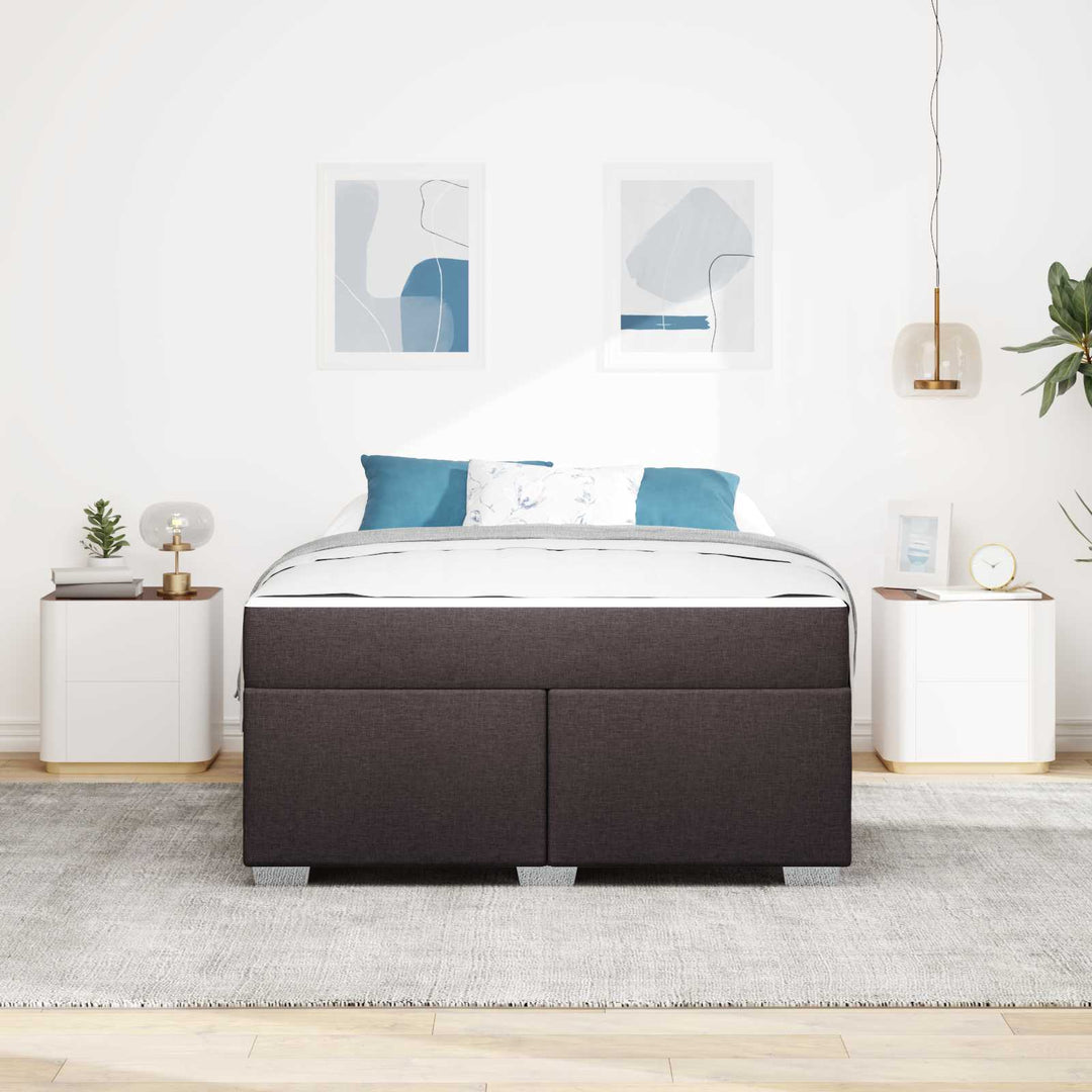 Sengestel med madras Mørk Brun 160 x 200 cm Stof