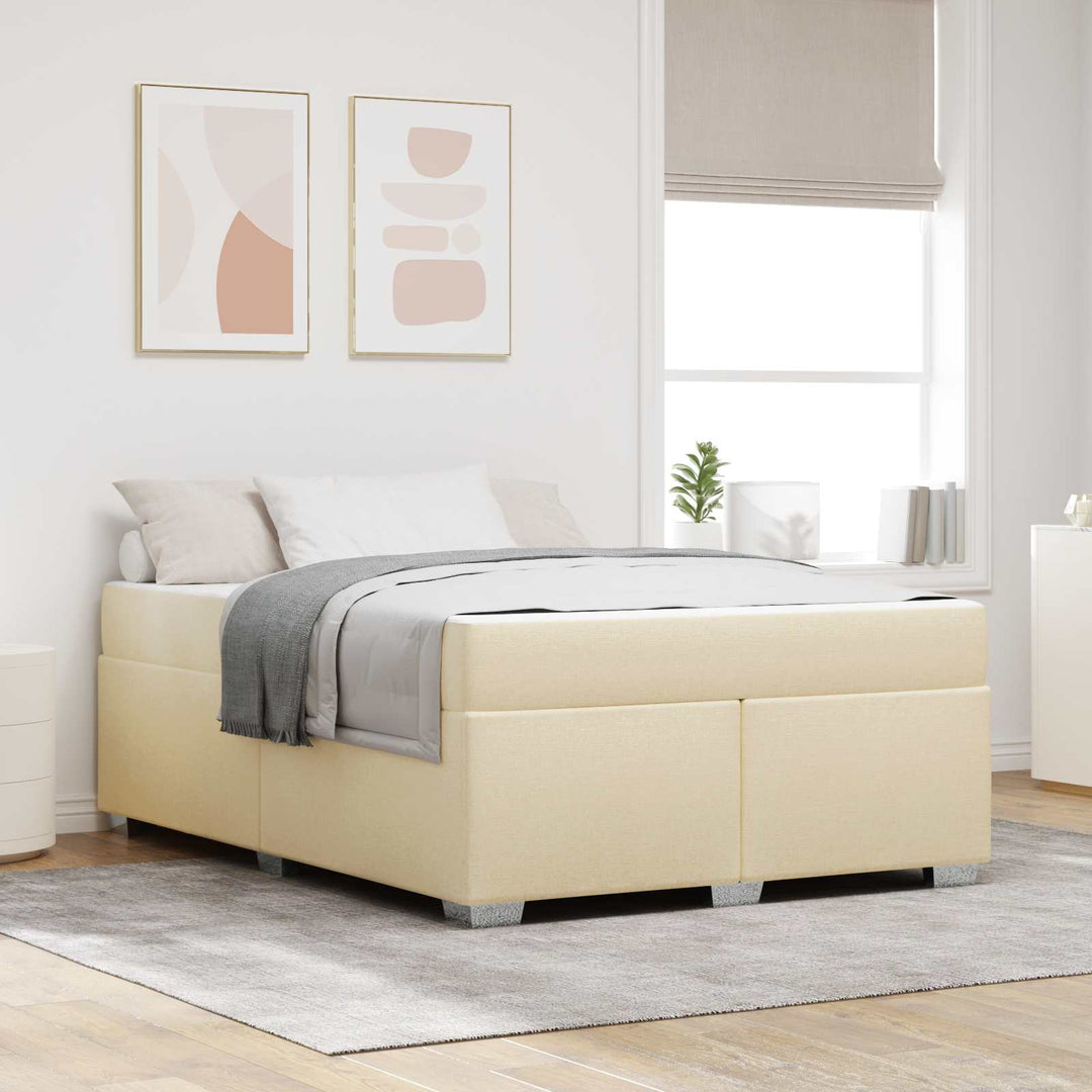 Sengestel med madras Creme 160 x 200 cm Stof