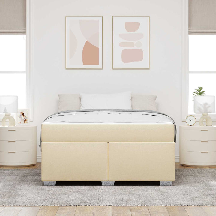 Sengestel med madras Creme 160 x 200 cm Stof