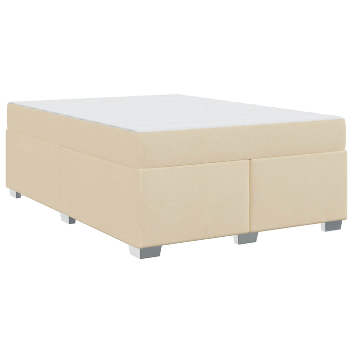 Sengestel med madras Creme 160 x 200 cm Stof