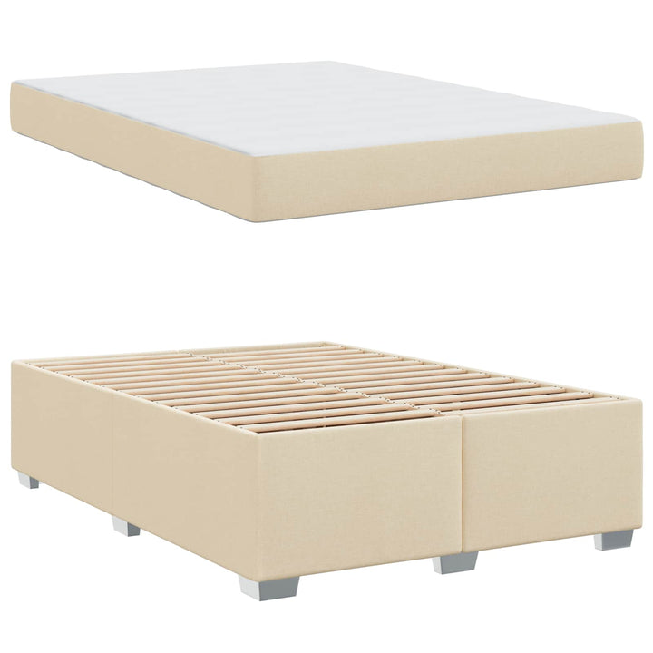 Sengestel med madras Creme 160 x 200 cm Stof