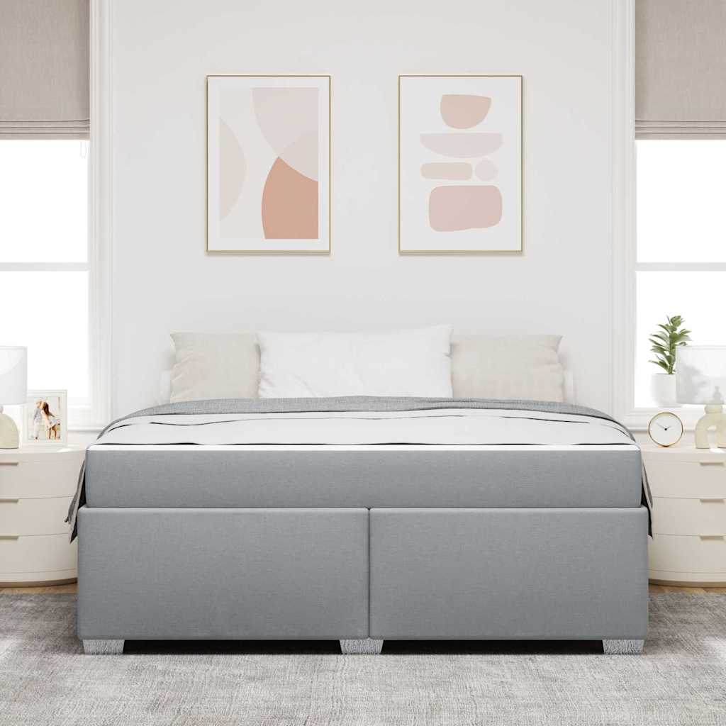 Sengestel med madras Lysegrå 180 x 200 cm Stof
