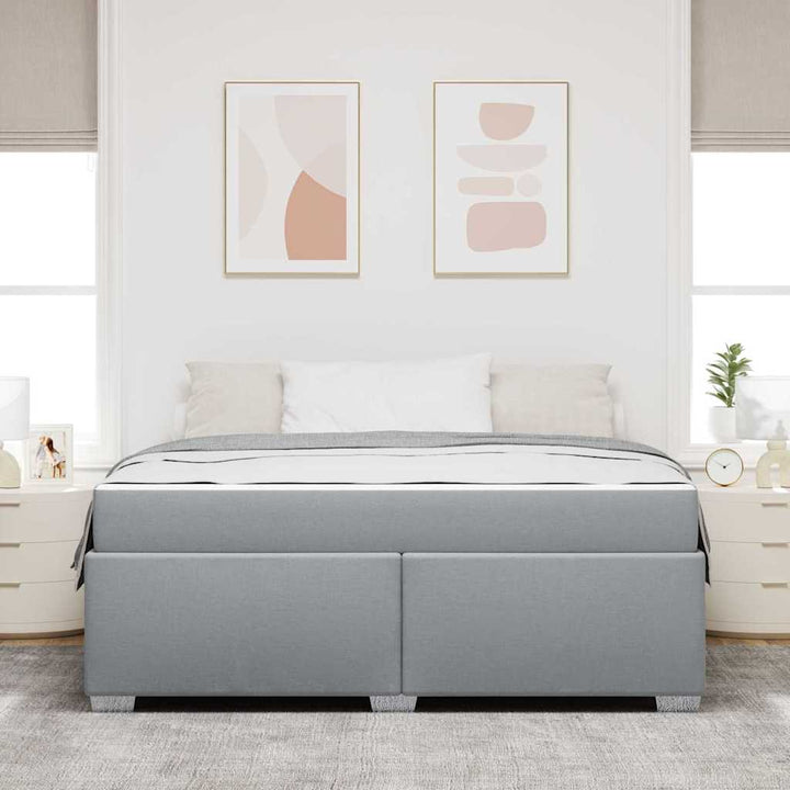 Sengestel med madras Lysegrå 180 x 200 cm Stof