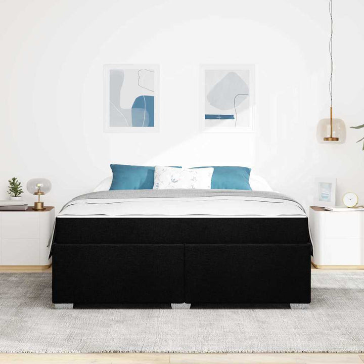 Sengestel med madras Sort 180 x 200 cm Stof