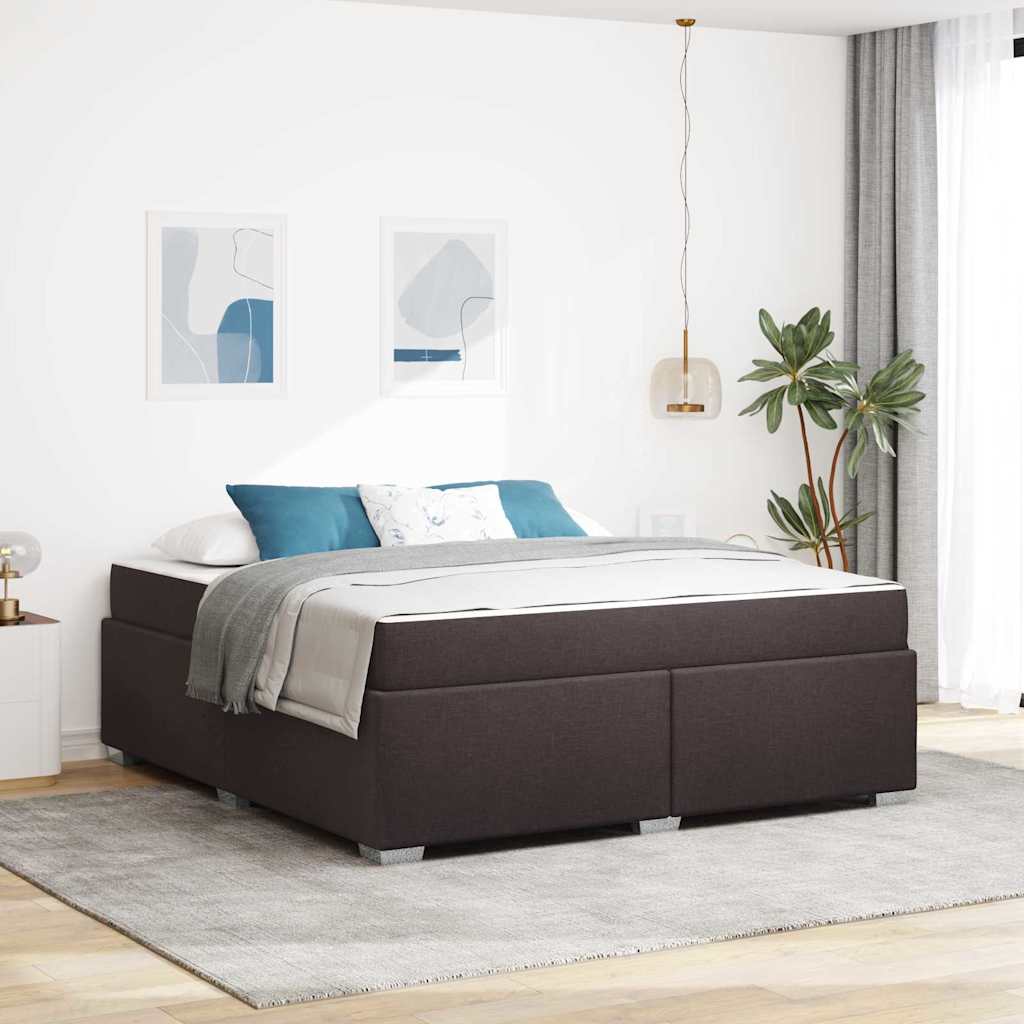 Sengestel med madras Mørk Brun 180 x 200 cm Stof
