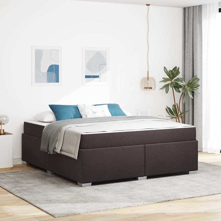 Sengestel med madras Mørk Brun 180 x 200 cm Stof