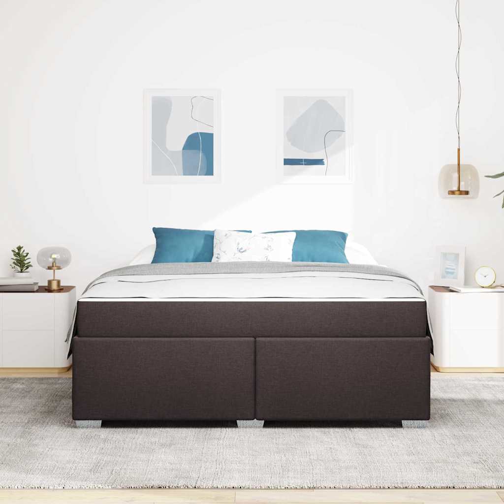Sengestel med madras Mørk Brun 180 x 200 cm Stof