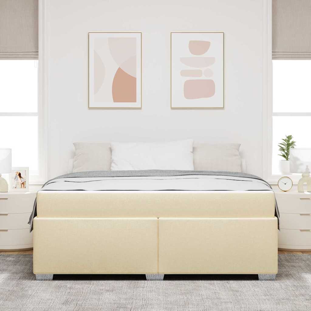 Sengestel med madras Creme 180 x 200 cm Stof