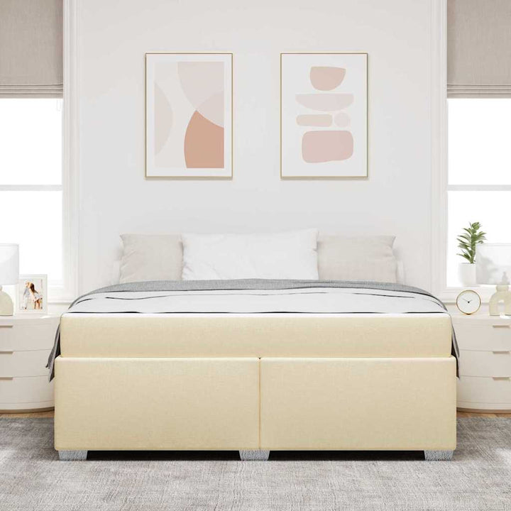 Sengestel med madras Creme 180 x 200 cm Stof