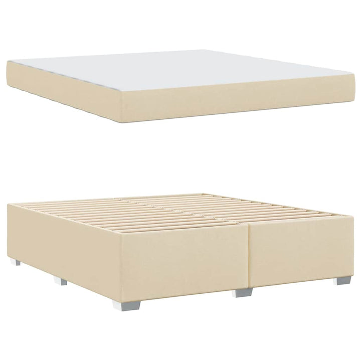 Sengestel med madras Creme 180 x 200 cm Stof
