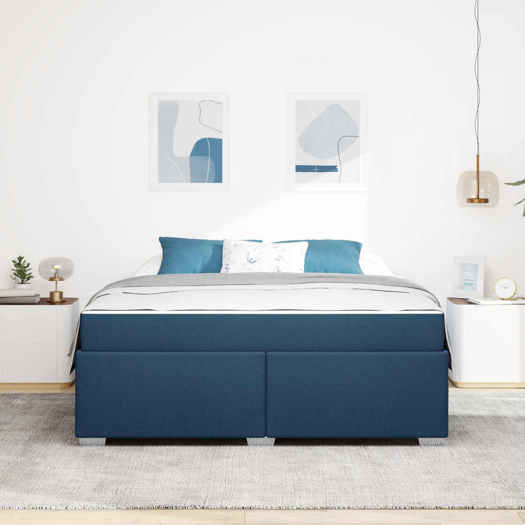 Sengestel med madras Blå 180 x 200 cm Stof