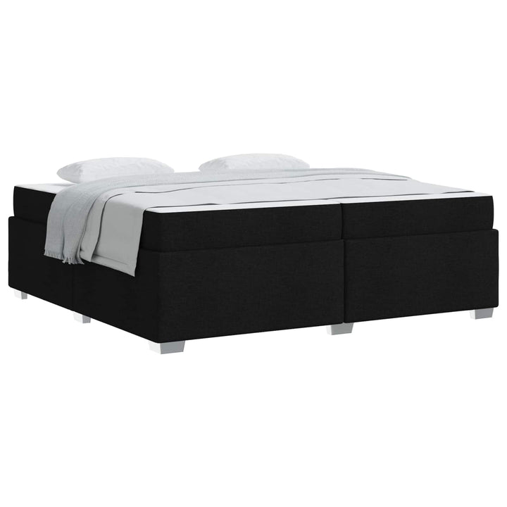 Sengestel med madras Sort 200 x 200 cm Stof