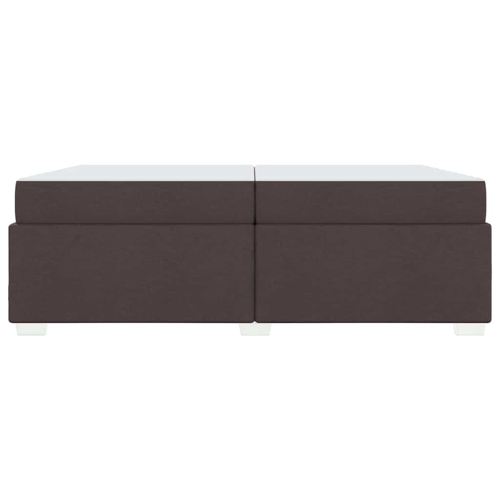 Sengestel med madras Mørk Brun 200 x 200 cm Stof