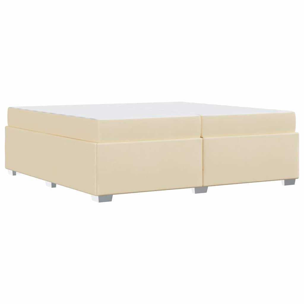 Sengestel med madras Creme 200 x 200 cm Stof