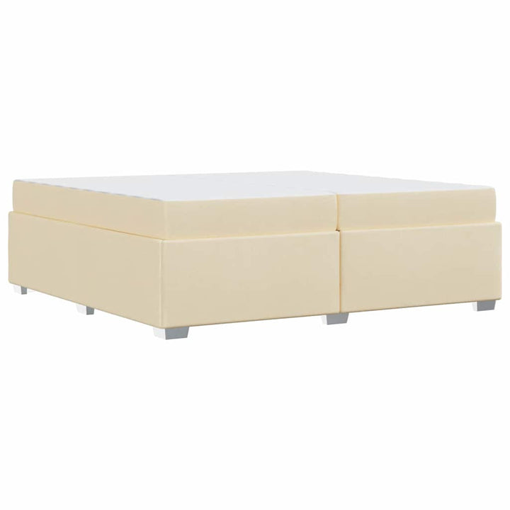 Sengestel med madras Creme 200 x 200 cm Stof